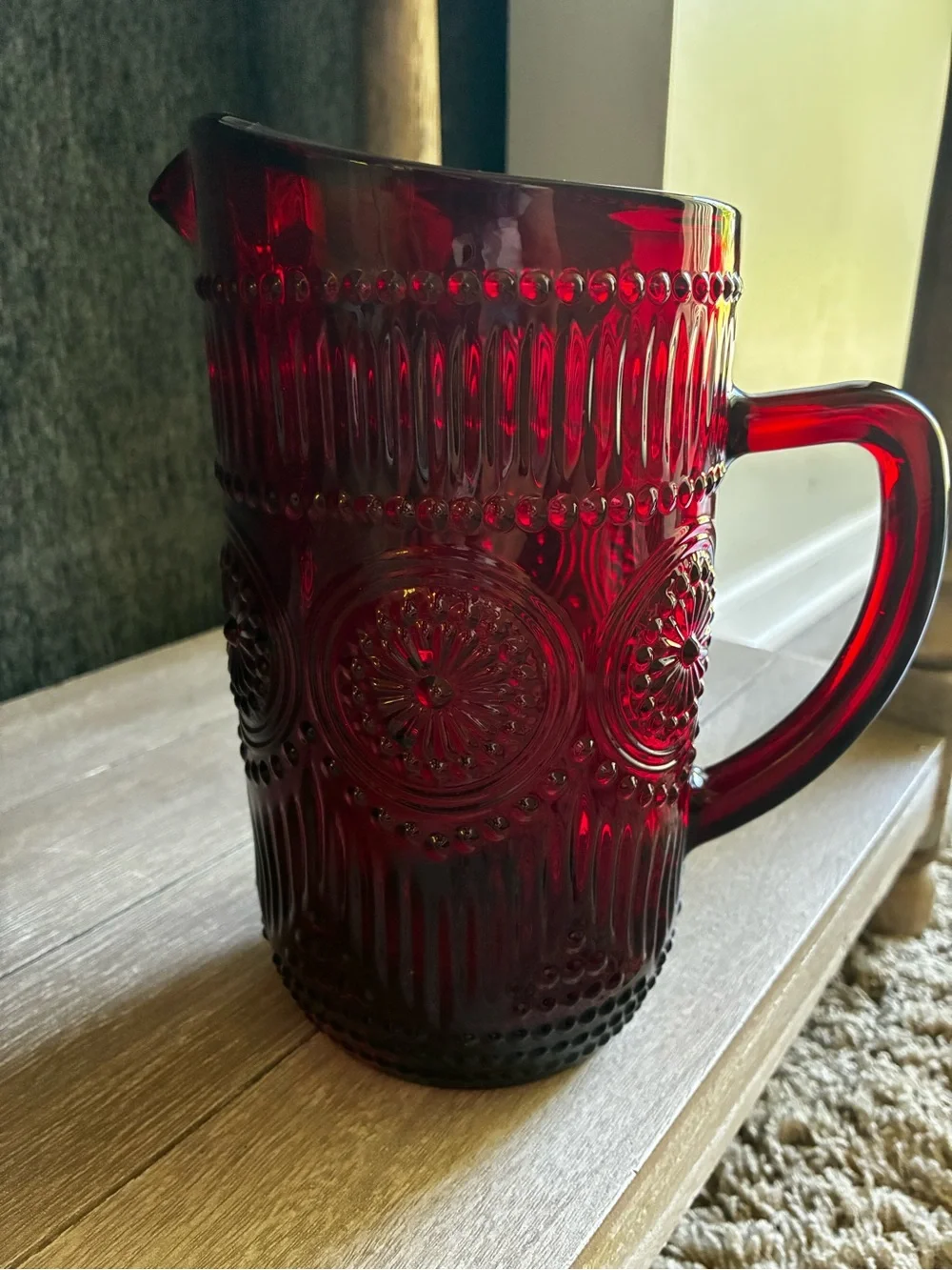 The Pioneer Woman Retired Adeline Ruby Red Glass Pitcher